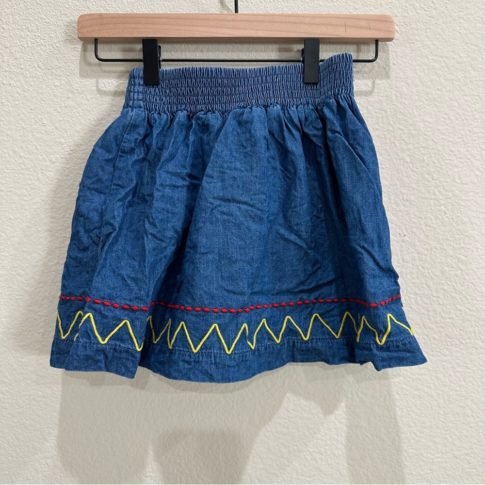 Stella McCartney Youth Denim Skirt with Embroidered Accents - Picture 3 of 4